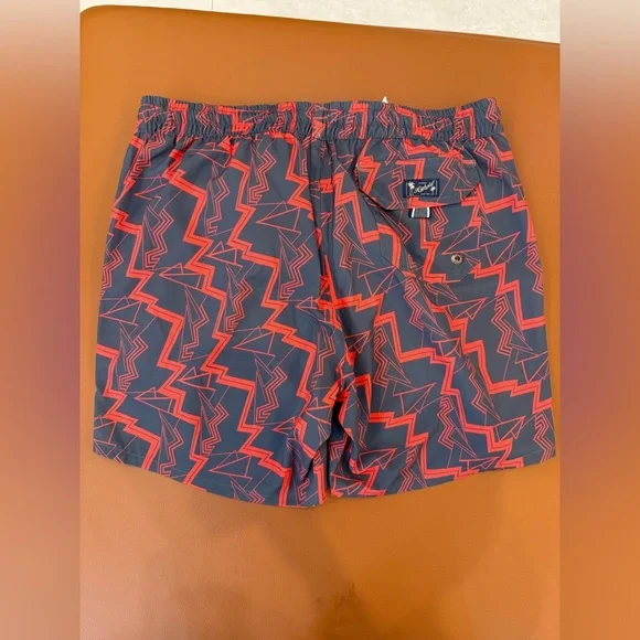 Red and Gray Men's Swim Shorts - Picture 3 of 3